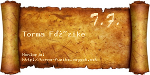 Torma Füzike névjegykártya